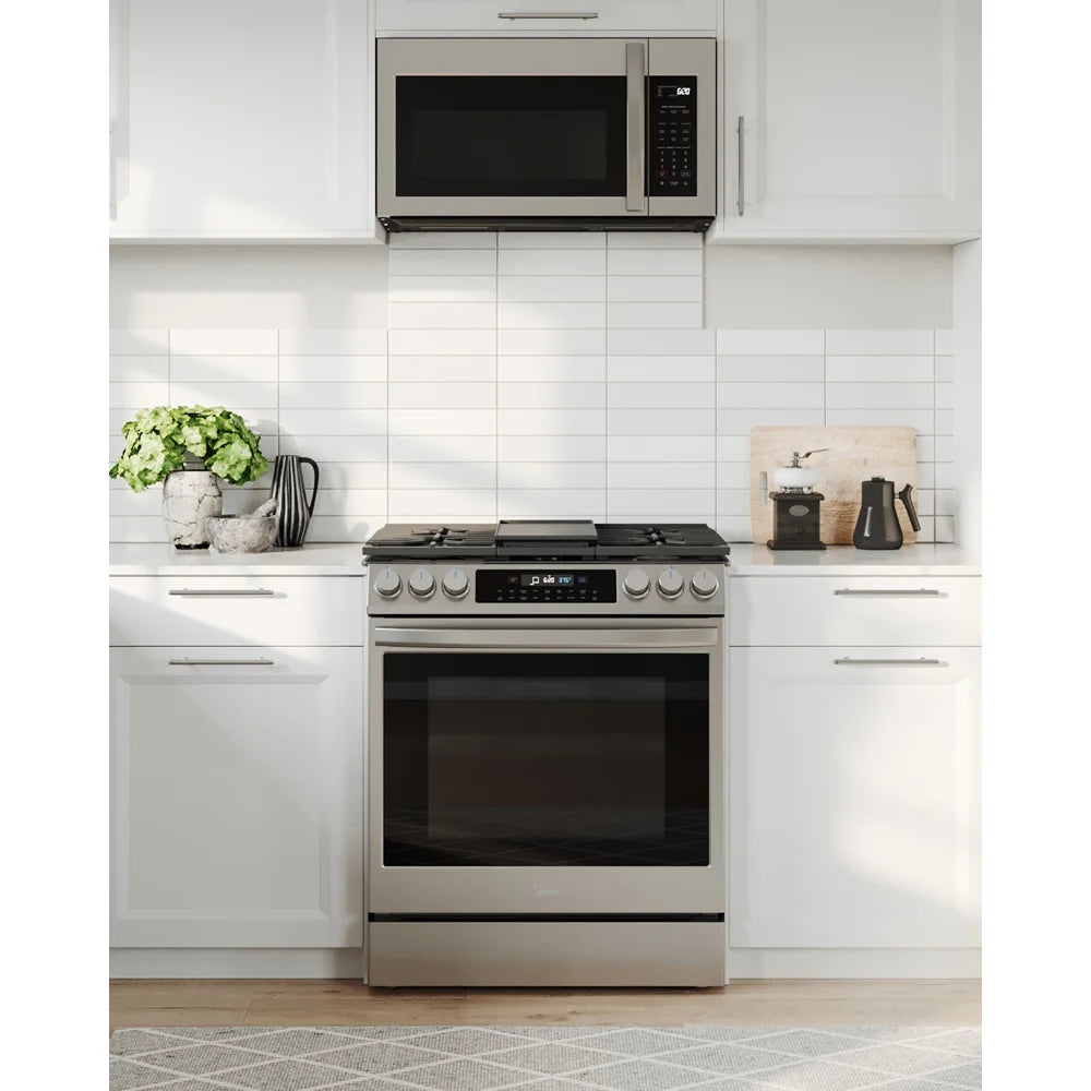 Midea Over The Range Microwave Oven with Sensor Cooking, 1.7?Cu. ?Ft., Stainless Steel, MMO17S3AST
