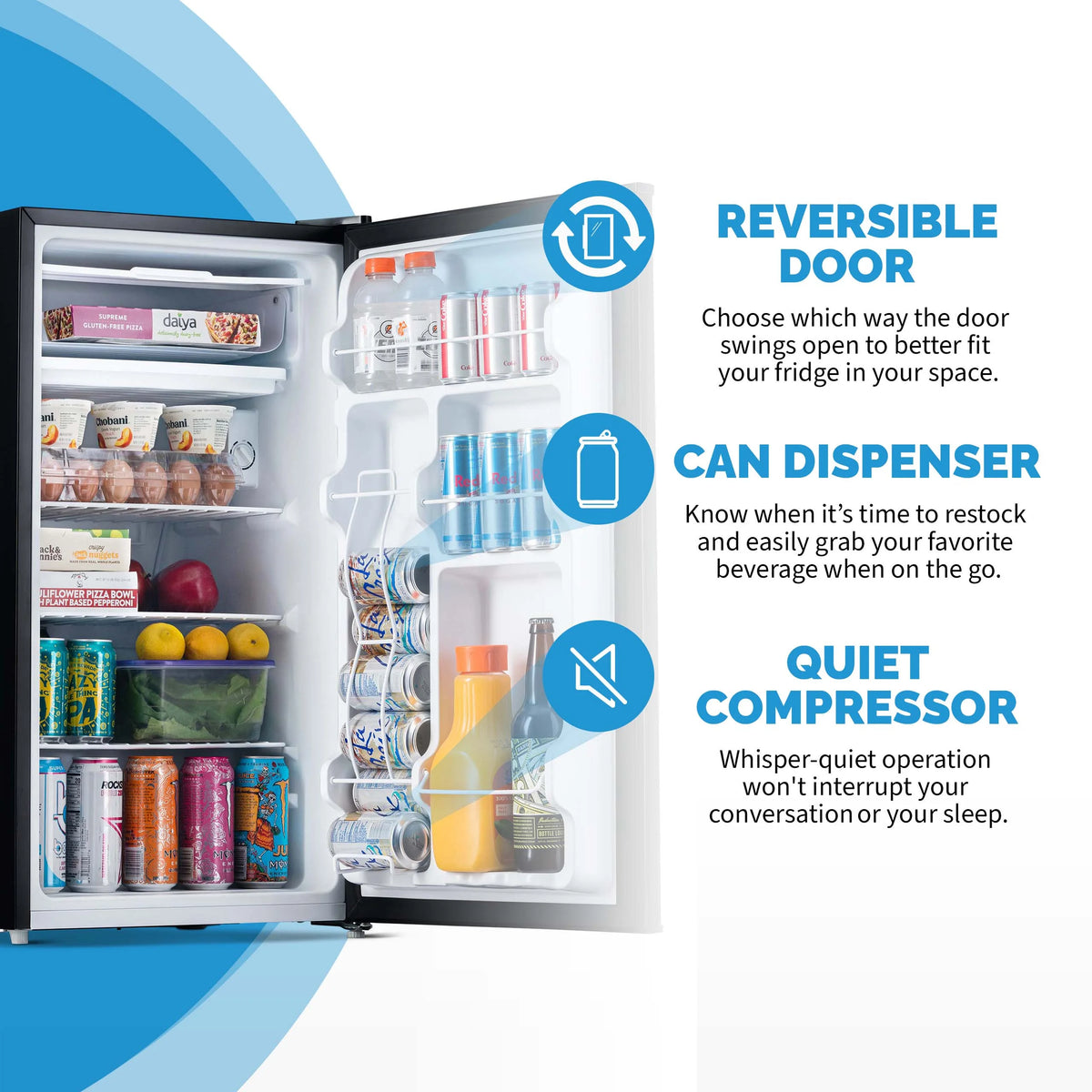 Newair 3.3 Cu. Ft. Compact Mini Refrigerator with Freezer in Black - NRF033BK00