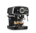 Hamilton Beach 15-Bar, 2 Cup Espresso Machine, Slide & Lock Espresso Maker with Milk Frother, Black & Chrome