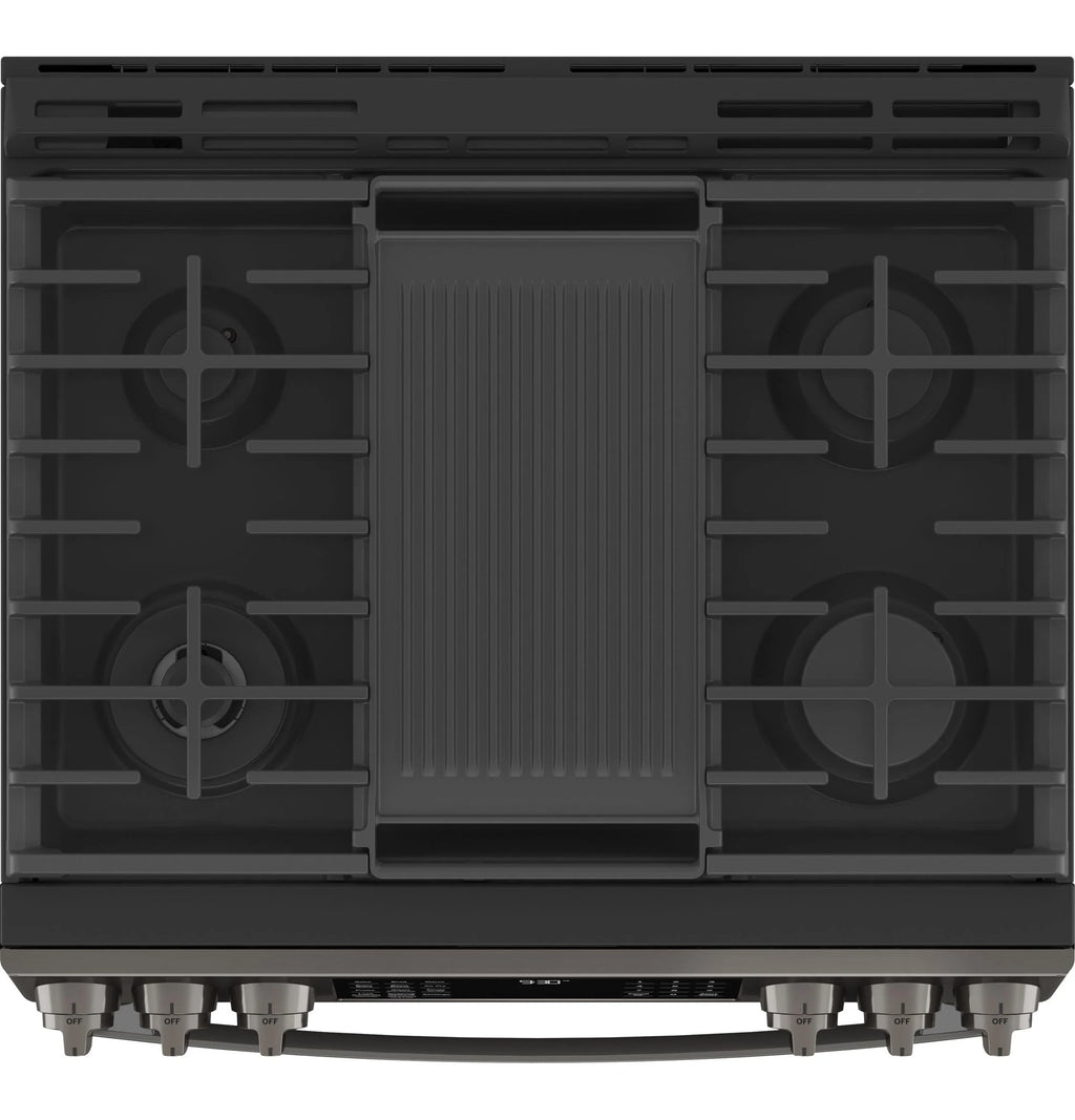 GE APPLIANCES PGS930BPTS slide in gas range