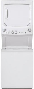 GE GUD27ESSMWW Unitized Spacemaker 3.8 Washer with Stainless Steel Basket and 5.9 Cu. Ft. Capacity Electric Dryer, White