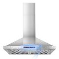 30 inch New Stainless Wall Mount Range Hood Kitchen Stove Exhaust Vent 3-Speed Fan 120V with Led Bulb