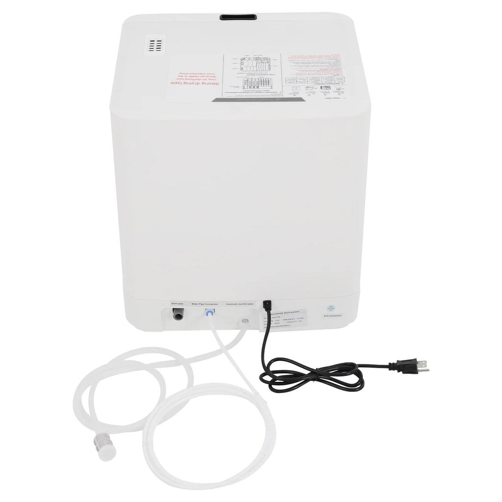 6.8L/1.8 Gallon Rectangular White Portable Mini Dishwasher Countertop Dishwasher, Household Mini Dishwasher