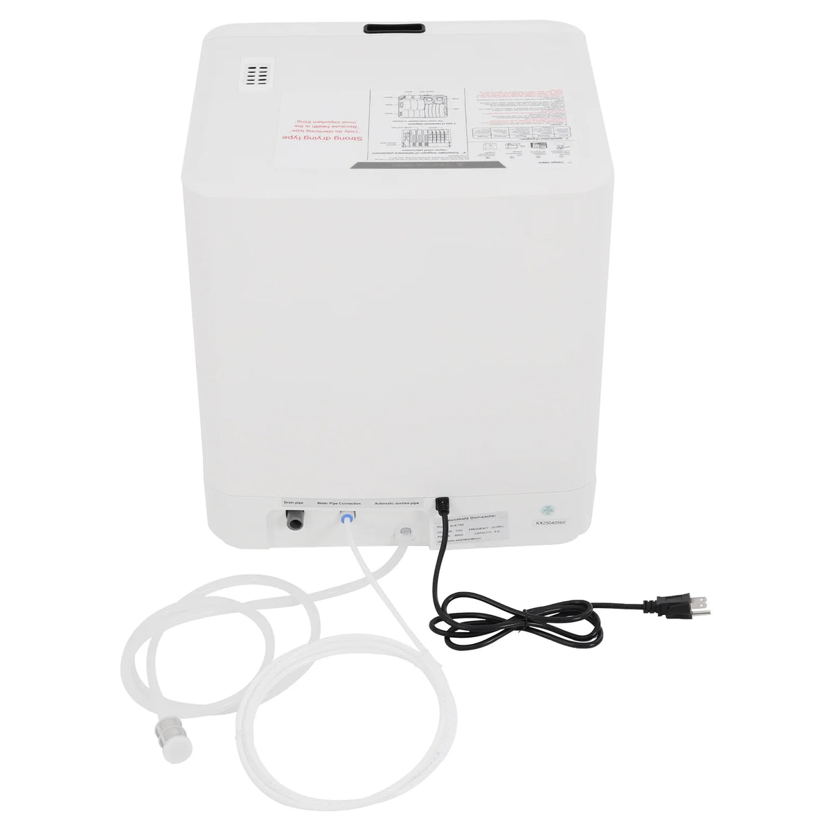 6.8L/1.8 Gallon Rectangular White Portable Mini Dishwasher Countertop Dishwasher, Household Mini Dishwasher