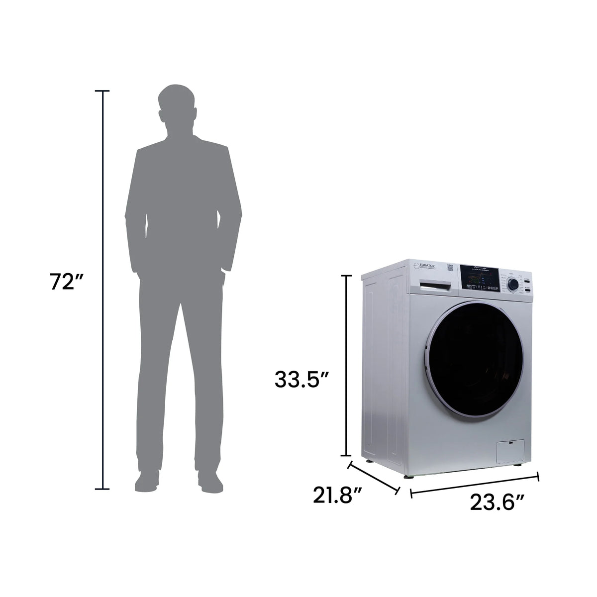 Equator 1.62 cu.ft./15 lbs All in One Combo Washer Dryer with Pet Cycle Silver