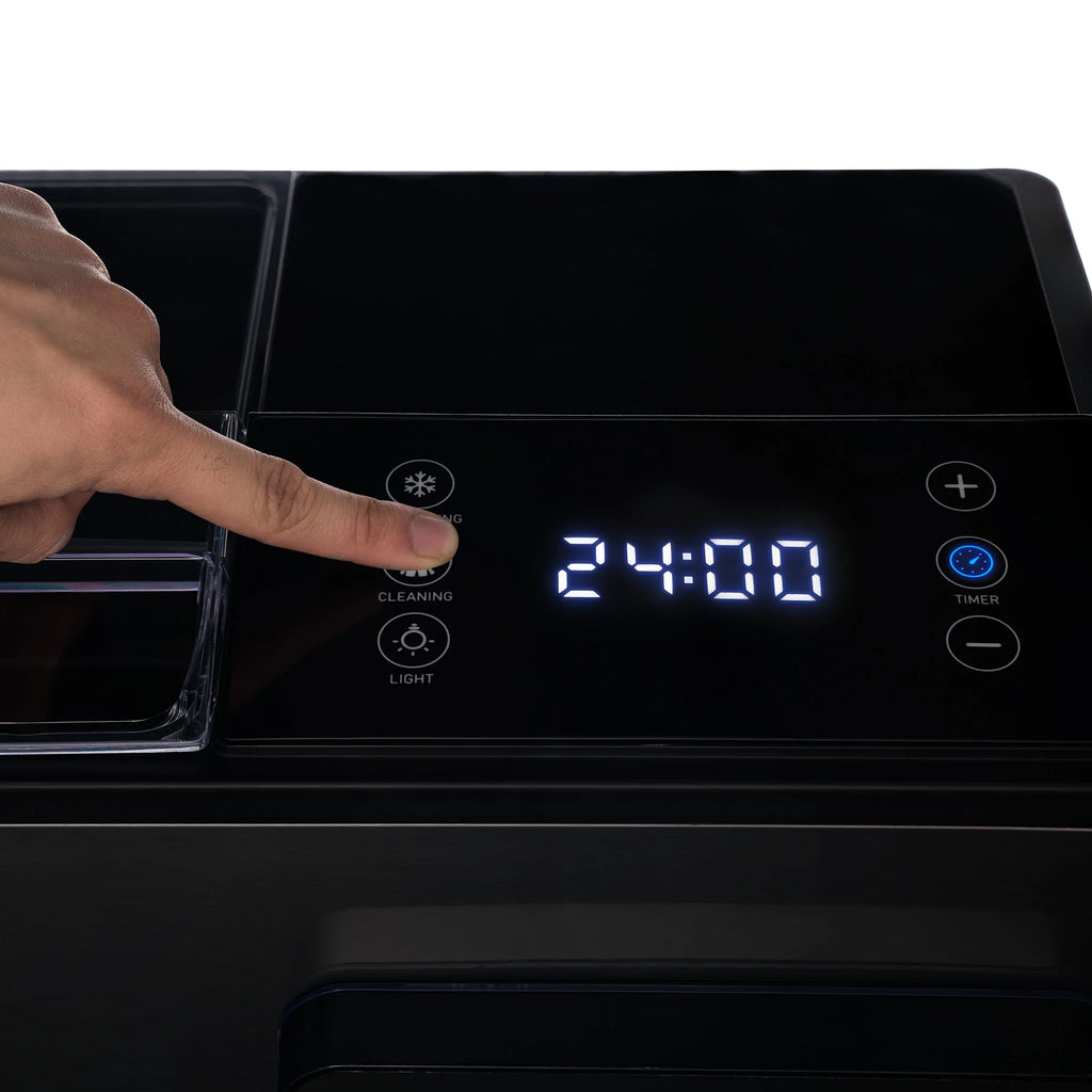 Luma Nugget Countertop Ice Maker, 44 lbs in 24 hours, Black Stainless Steel Ice Machine, Perfect for Home Bar, Kitchen Countertop, RV, Home Office