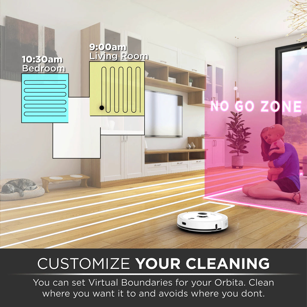 iHome Orbita Pro LIDAR Robot Vacuum + Mop with Auto Empty Base