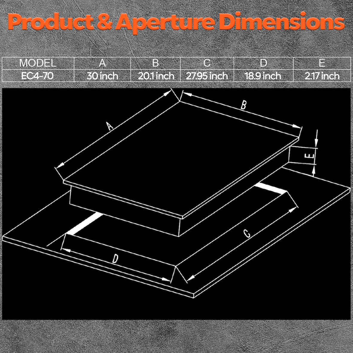Ramblewood 4 Burner 30" Electric Cooktop, Ec4-70, 7200W
