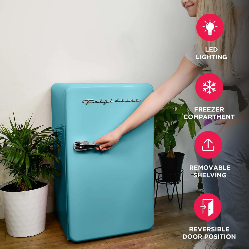 Frigidaire 3.2 Cu. ft. Single Door Retro Compact Refrigerator EFR372, Blue