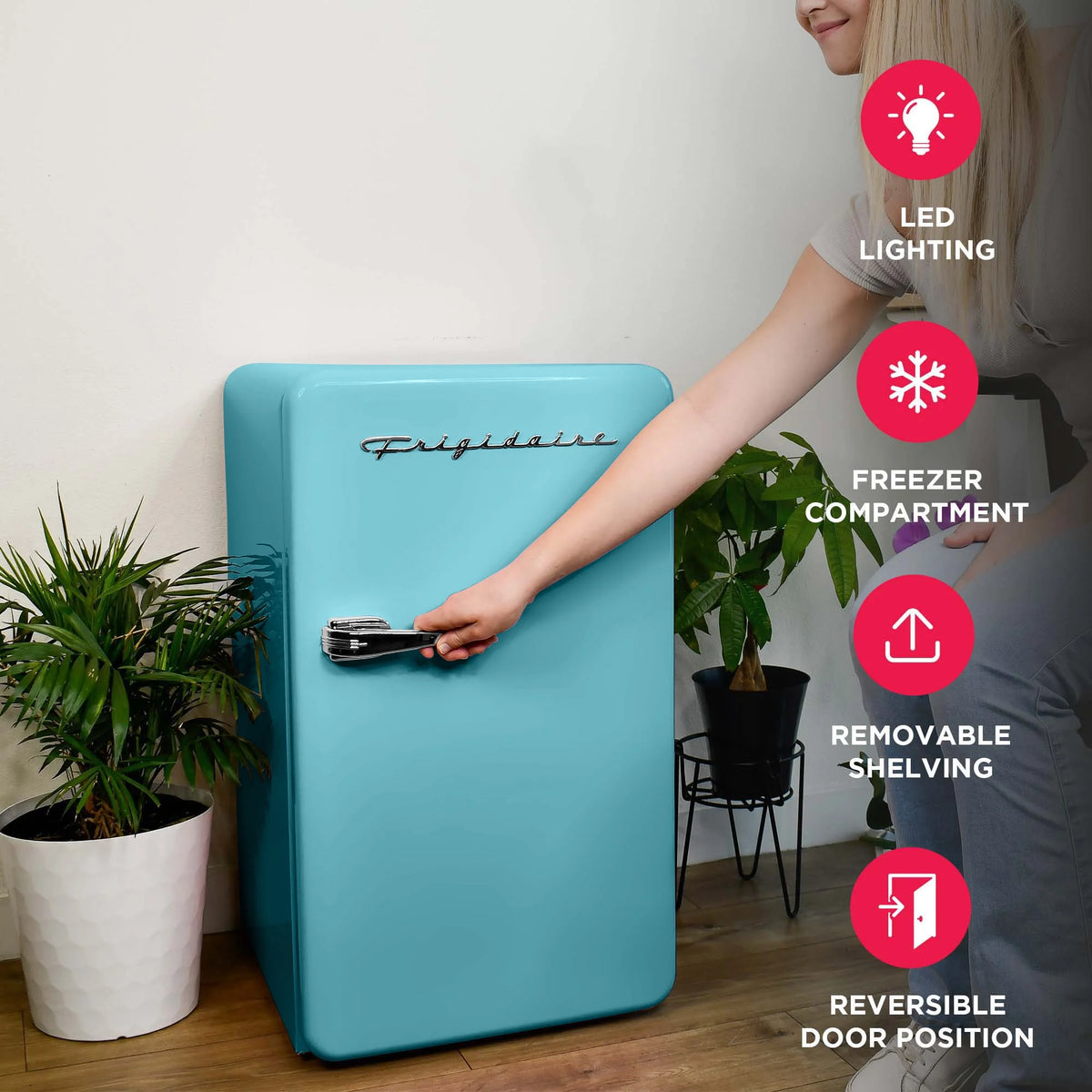 Frigidaire 3.2 Cu. ft. Single Door Retro Compact Refrigerator EFR372, Blue