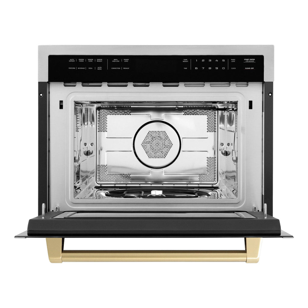 ZLINE Autograph Edition 24" 1.6 cu ft. Built-in Convection Microwave Oven in Stainless Steel and Matte Black Accents