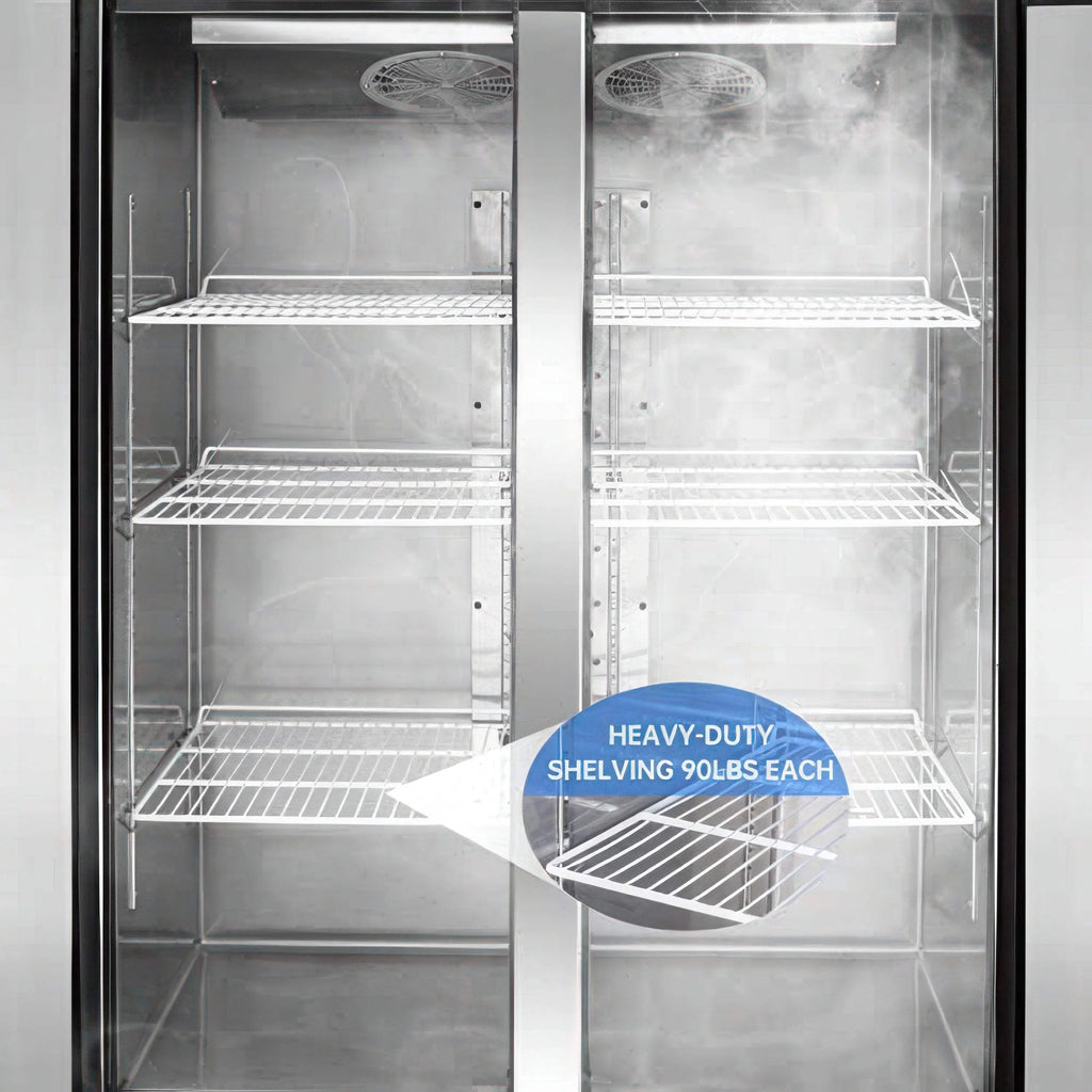 During D-K-48F 48" Commercial Reach-in Freezer, 2-Door 36 Cu.ft Stainless Steel