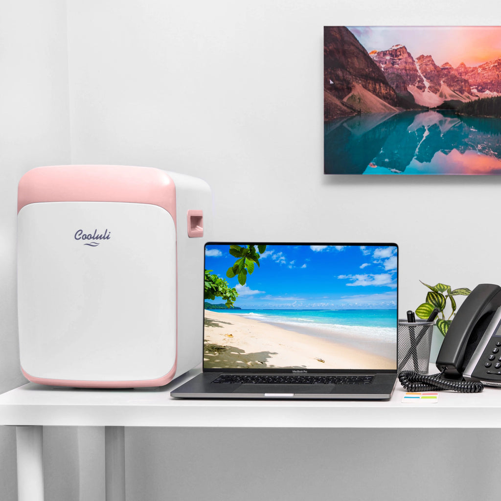 Cooluli Classic Turquoise 10 Liter Compact Portable Cooler Warmer Mini Fridge for Bedroom, Office, Dorm, Car - Great for Skincare & Cosmetics (110-240V/12V)