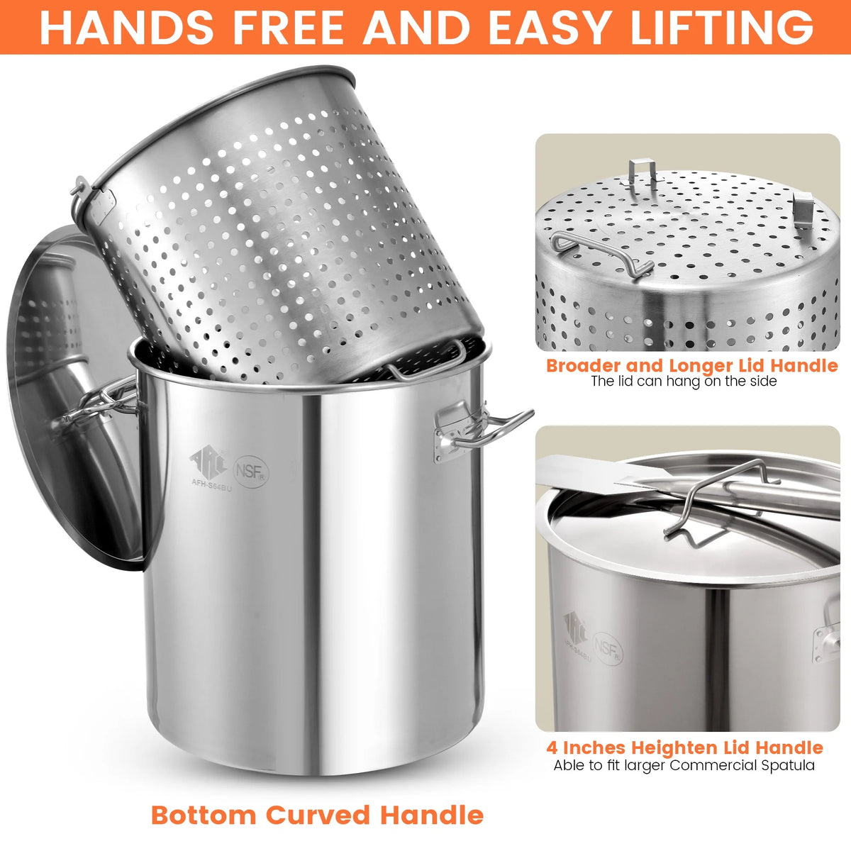 100QT Stainless Steel Seafood Boiling Kit, 200,000BTU Propane Stove for Outdoors Cooking, Large Stock pot w/Basket for Shrimp, Lobster, Crab Crawfish, Turkey Deep Fryer, Seafood Boil Pot