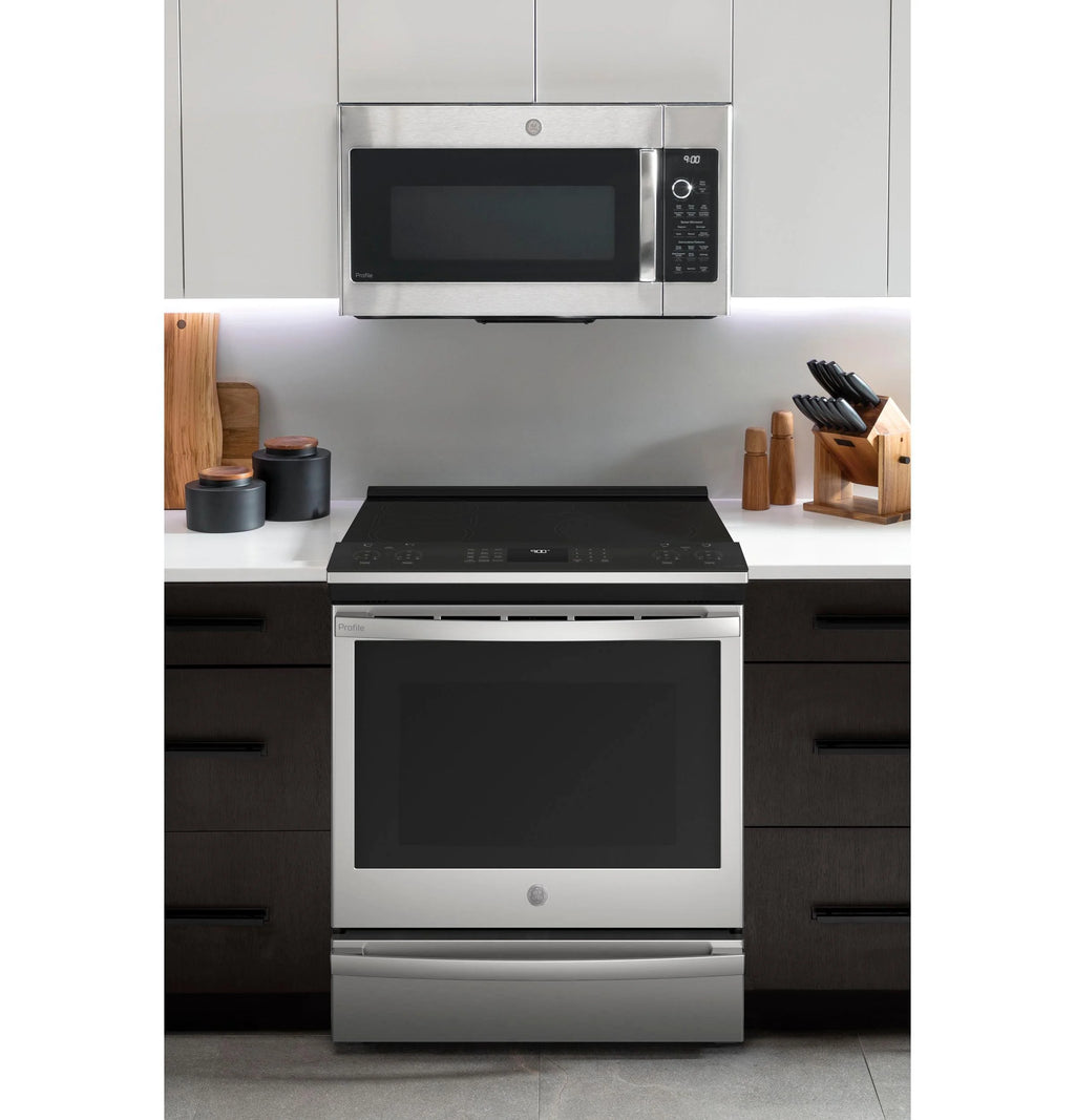 GE Profile 30 in 5.3 cu ft Slide-In Electric Induction Range in Stainless Steel