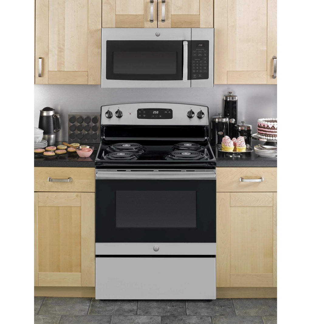GE JVM3160RFSS 30 Over-the-Range Microwave Oven with 1.6 cu. ft. Capacity 2-Speed 300 CFM Venting in Stainless Steel
