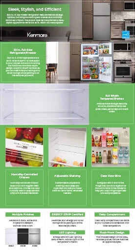 Kenmore 33-inch 20.5 Cu. ft. Capacity ENERGY STAR? Standard Refrigerator/Freezer, White