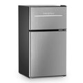 Frestec 2-Door Mini Fridge - 3.2 Cu Ft, Energy Star Rated, Perfect for Dorm or Apartment,Stainless Steel