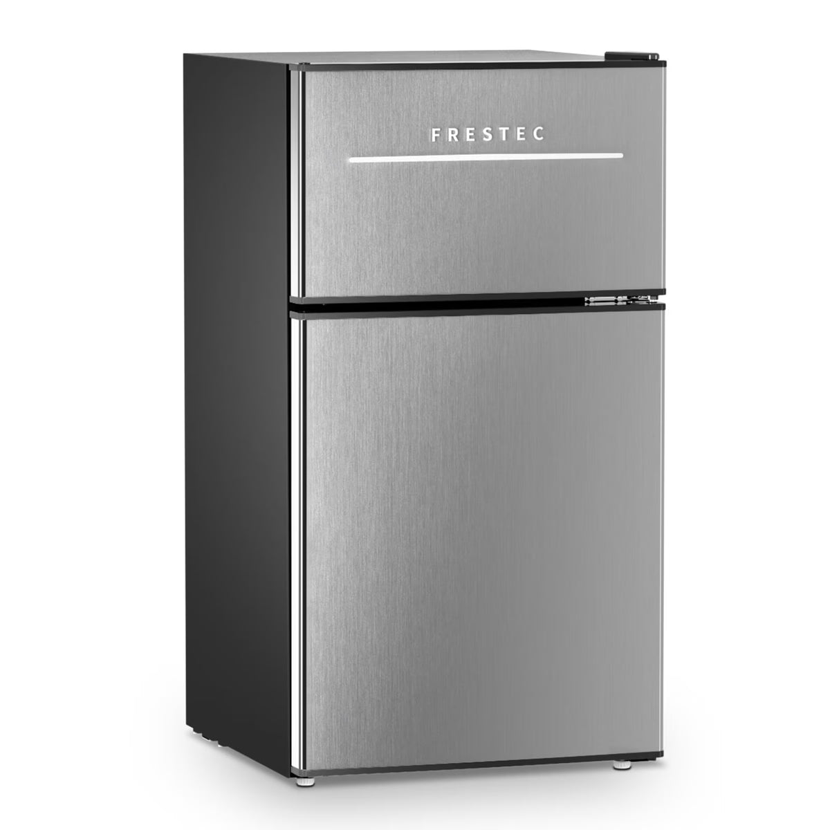 Frestec 2-Door Mini Fridge - 3.2 Cu Ft, Energy Star Rated, Perfect for Dorm or Apartment,Stainless Steel