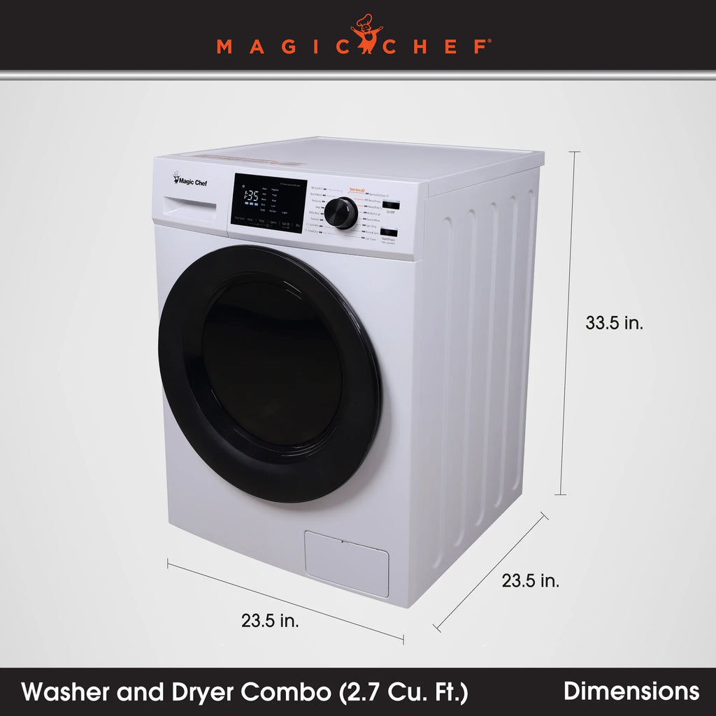 Magic Chef 2.7 cu. ft. White All in One Ventless Washer Dryer Combo in White