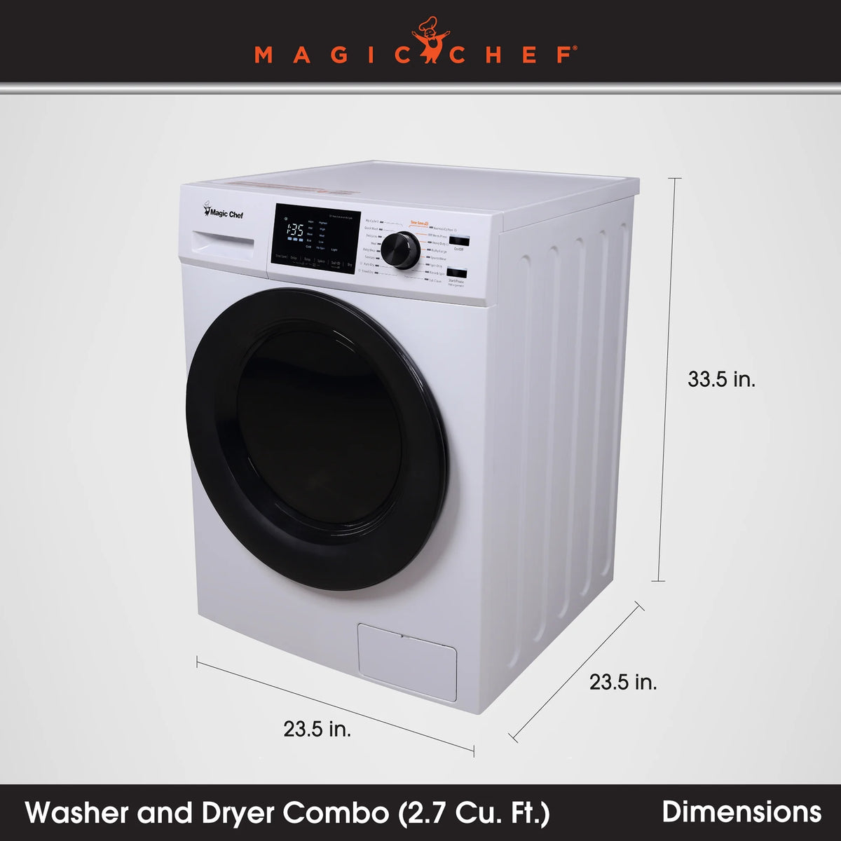 Magic Chef 2.7 cu. ft. White All in One Ventless Washer Dryer Combo in White