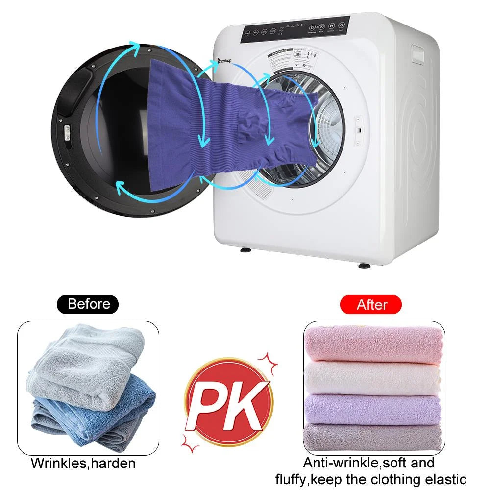 Zimtown 13lbs White Stainless Electric Dryer, LCD display, Ultraviolet sterilization