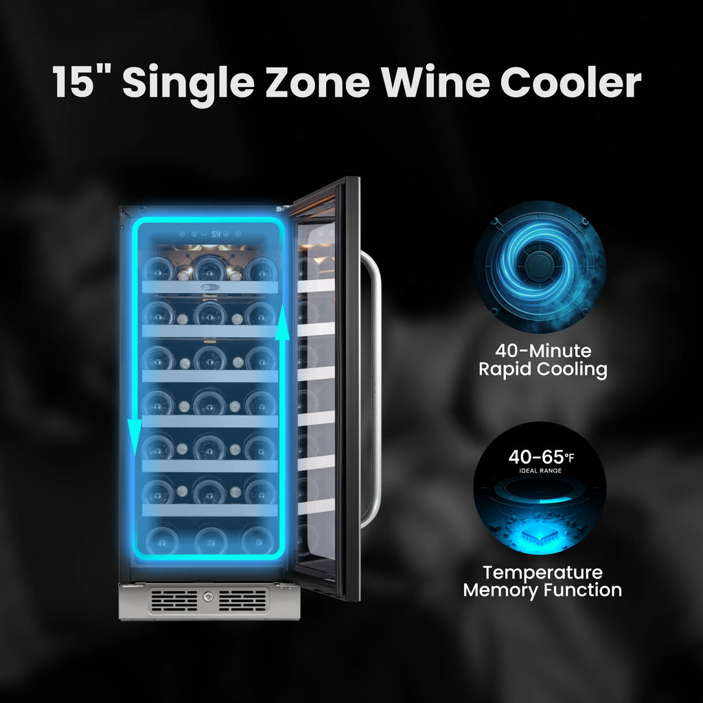Whynter 24 inch Wine Cooler Refrigerator, 54 Bottle Wine Fridge with Stainless Steel Glass Door