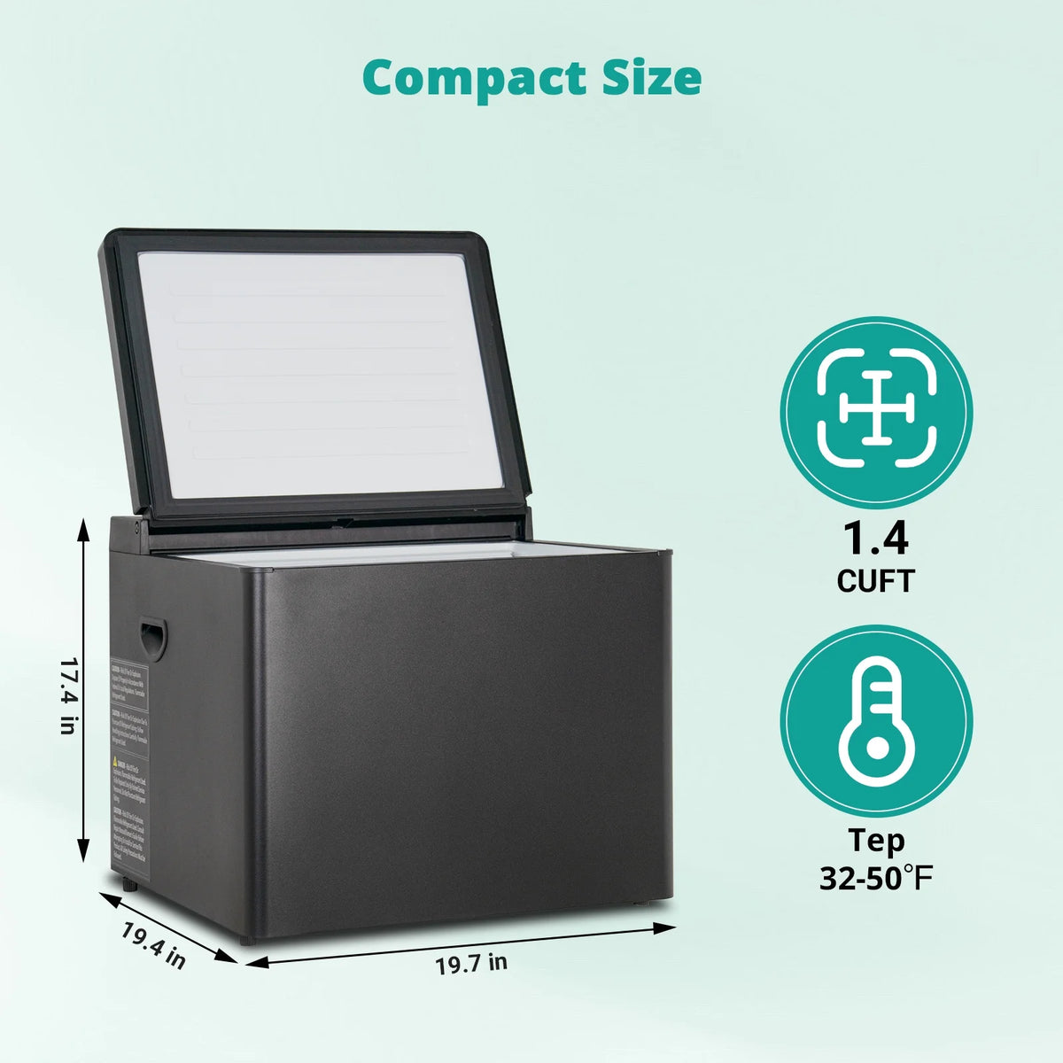 Smad Chest Freezer LPG/12V/110-120V Refrigerator Outdoor Travel Fridge 1.6 Cu ft Indoor Car