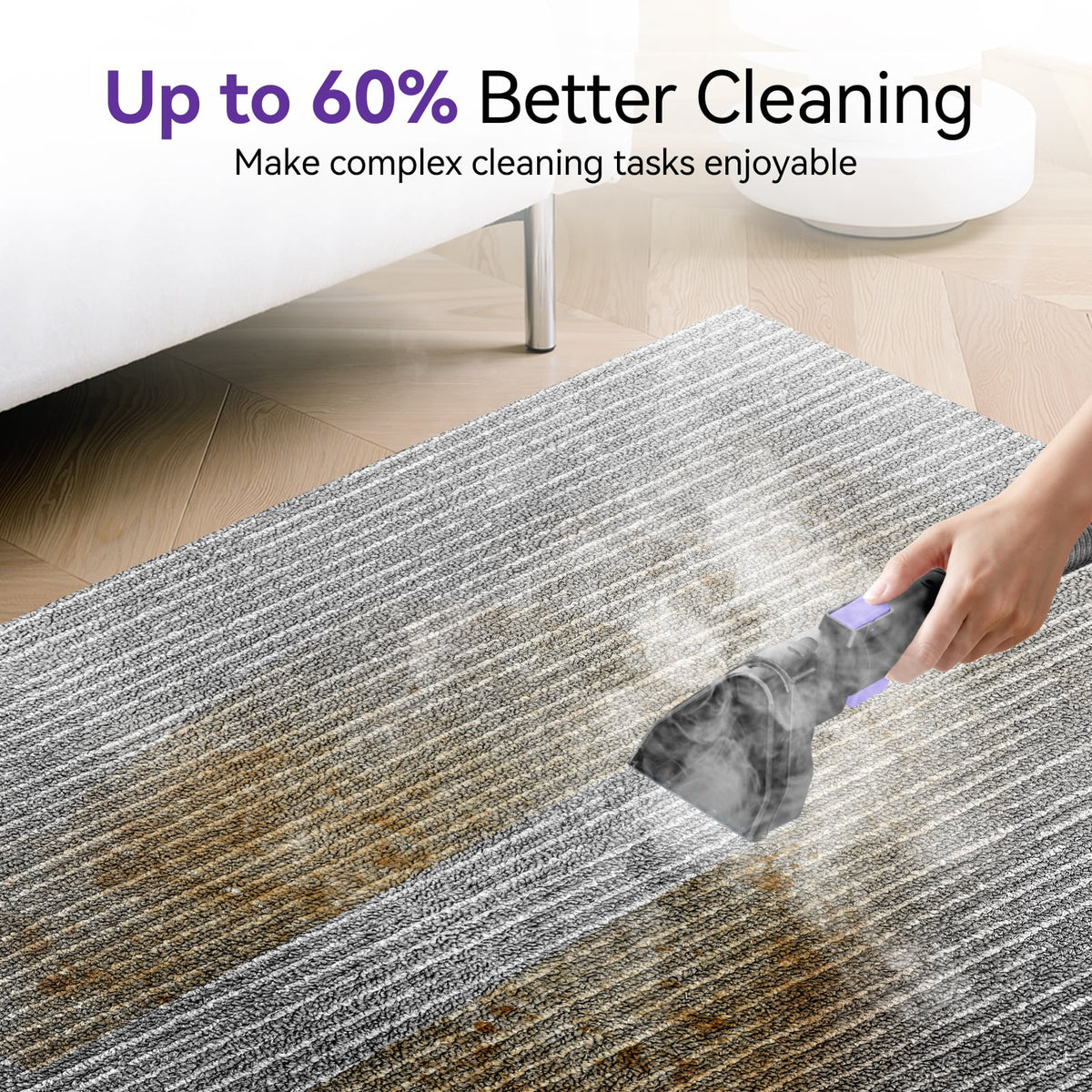 Inolait Portable Carpet Cleaner Machine, 20Kpa Powerful Upholstery Cleaner Machine, 66oz Large Water Tank, with Brush for Pets, Stairs, Black