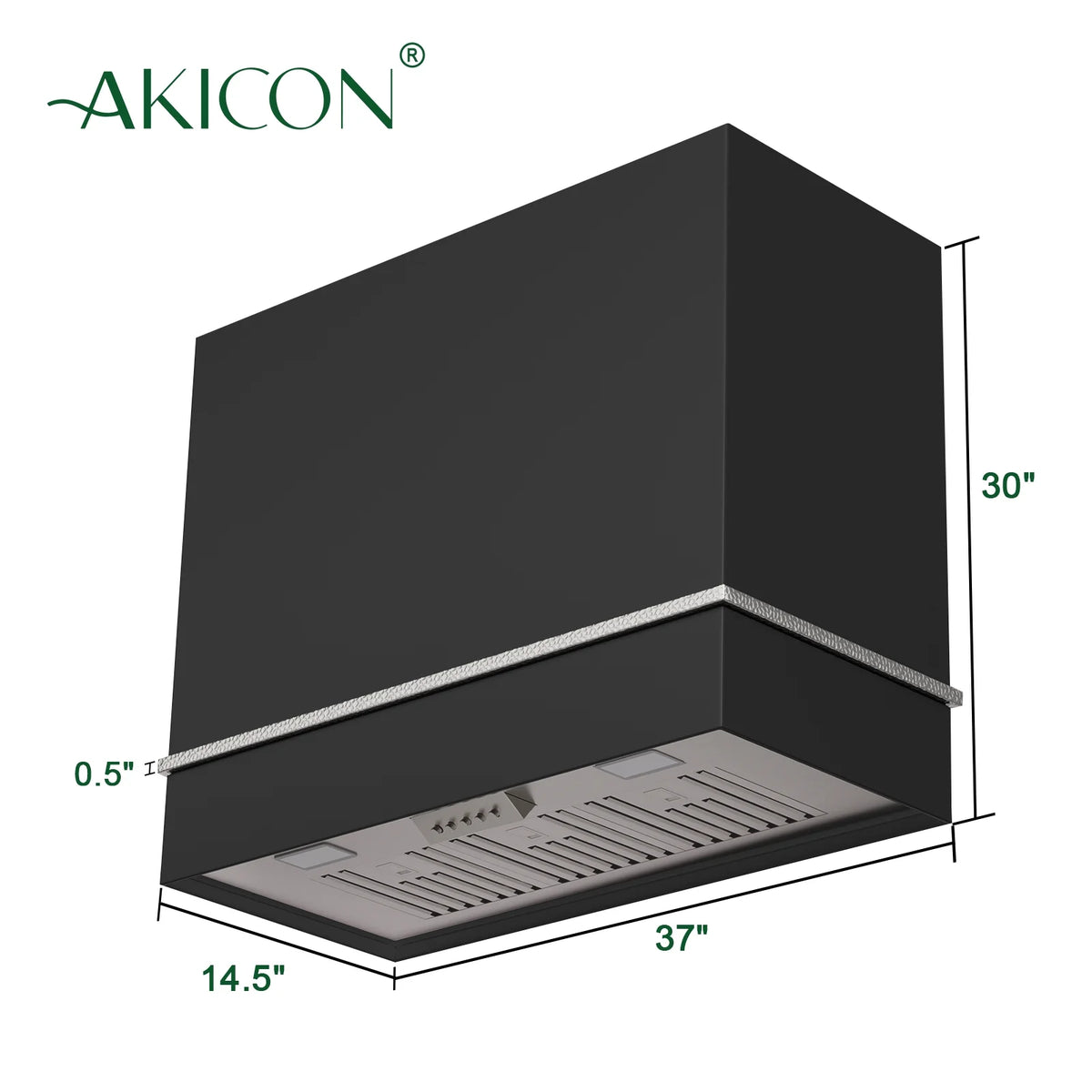 Akicon Range Hood 36 Inch, Ultra Quite Stainless Steel Kitchen Hood, Wall Mount Square Vent Hood with LED Light and Dishwasher-Safe Filters, Hood Vents for Kitchen, 3 Speeds, 600 CFM (AK-HS36HB-SWG)