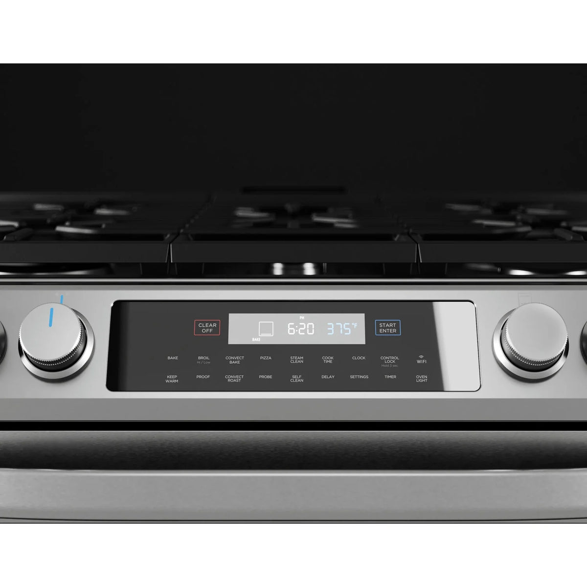 Midea 30-In Slide-In Gas Range with Wi-Fi Connectivity and Fan Convection, Stainless Steel, MGS30S2AST