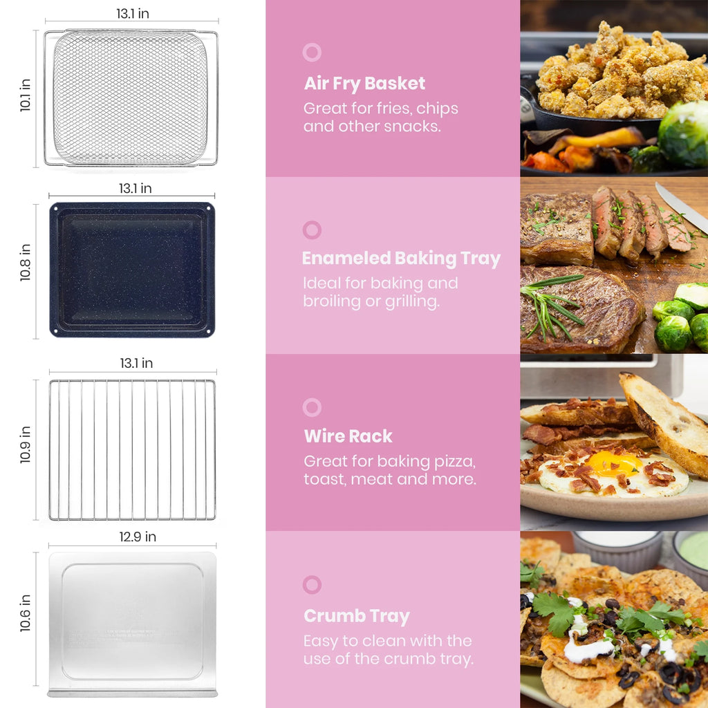 VAL CUCINA 10-IN-1 AIR FRYER TOASTER OVEN -  BRUSHED STAINLESS STEEL