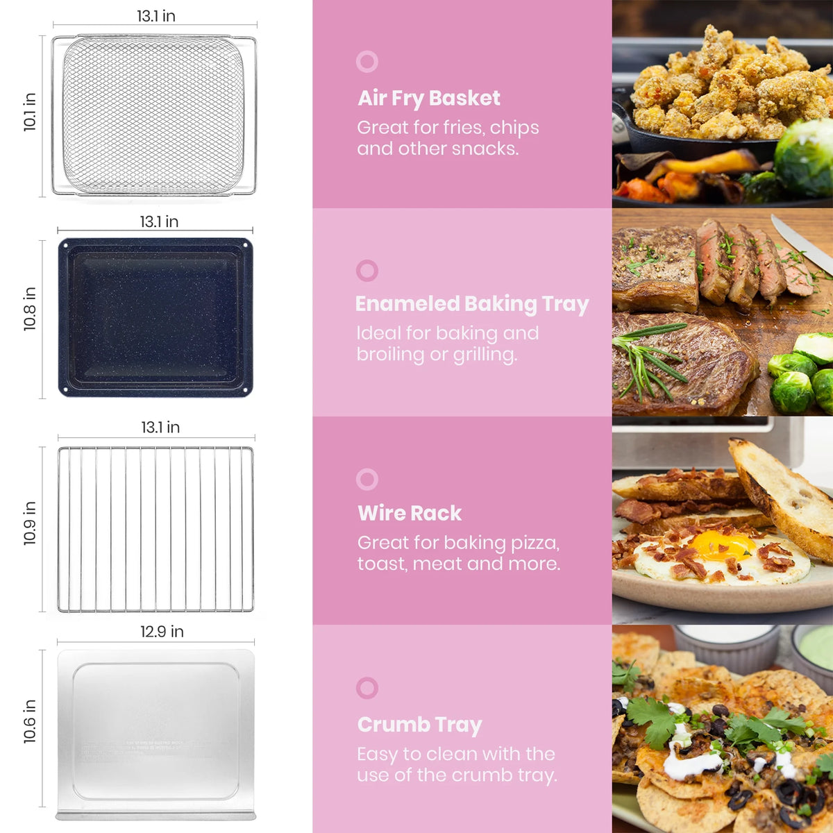 VAL CUCINA 10-IN-1 AIR FRYER TOASTER OVEN -  BRUSHED STAINLESS STEEL