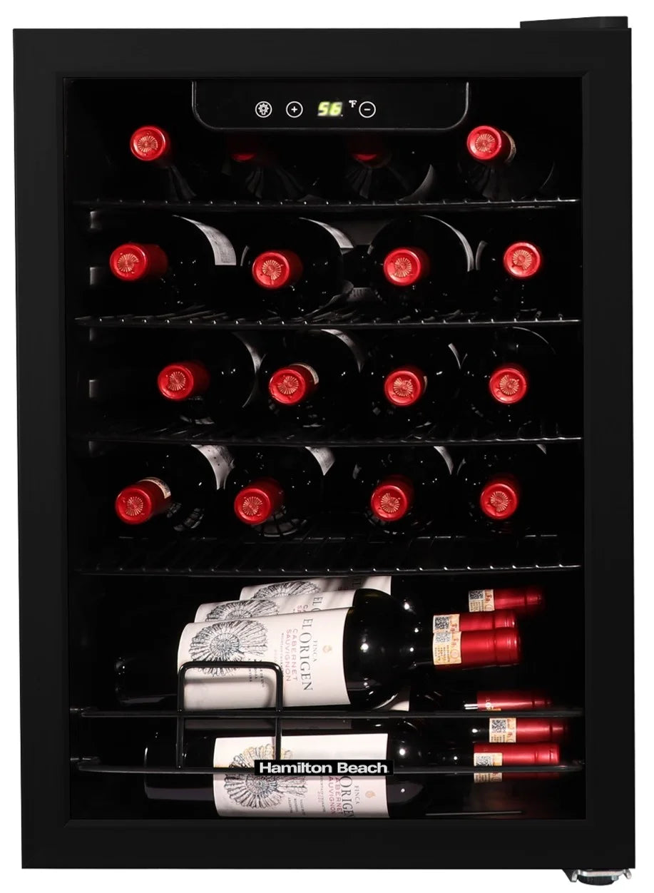 Hamilton Beach, 22 Bottle, 2.6 Cu. Ft. Wine/Beverage Center, Glass Door, Black