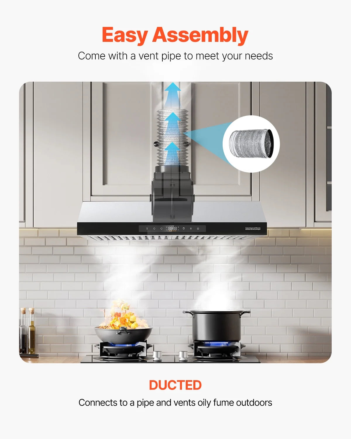 KFFKFF 30 Inch Under Cabinet Range Hood, Kitchen Exhaust System, 900CFM Dual Engine Stainless Steel Cooker Hood, Equipped with Gesture and Touch Interface, LED Illumination