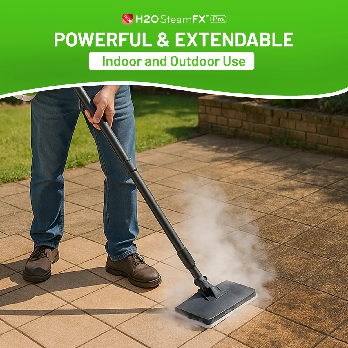 H2O STEAMFX PRO Outdoor Handheld Steam Cleaner, 2-in-1 Handheld & Floor Steam Cleaner