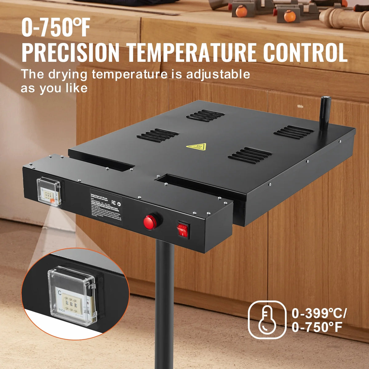 KFFKFF Pro Flash Dryer, 16x16 inch, Enhanced 1800W Flash Dryer for Screen Printing Equipment, Temperature Regulation 0-750�? Stand with Adjustable Height, 360° Swivel, Garment Drying Device