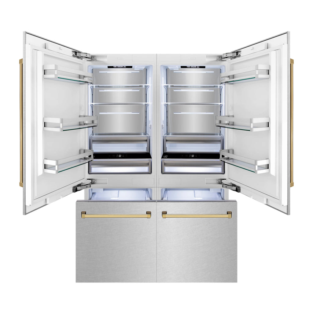 ZLINE KITCHEN AND BATH RBIVZSN60G french door built in refrigerator