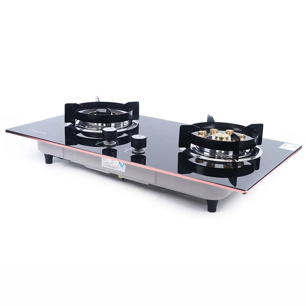 2-Burner Natural Gas Stove, Built-in Gas Cooktop Stove for Home Kitchen