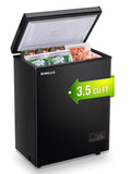 DEMULLER 3.5 Cu. ft Chest Freezer Small Freezers with Top Open Door Freestanding Black