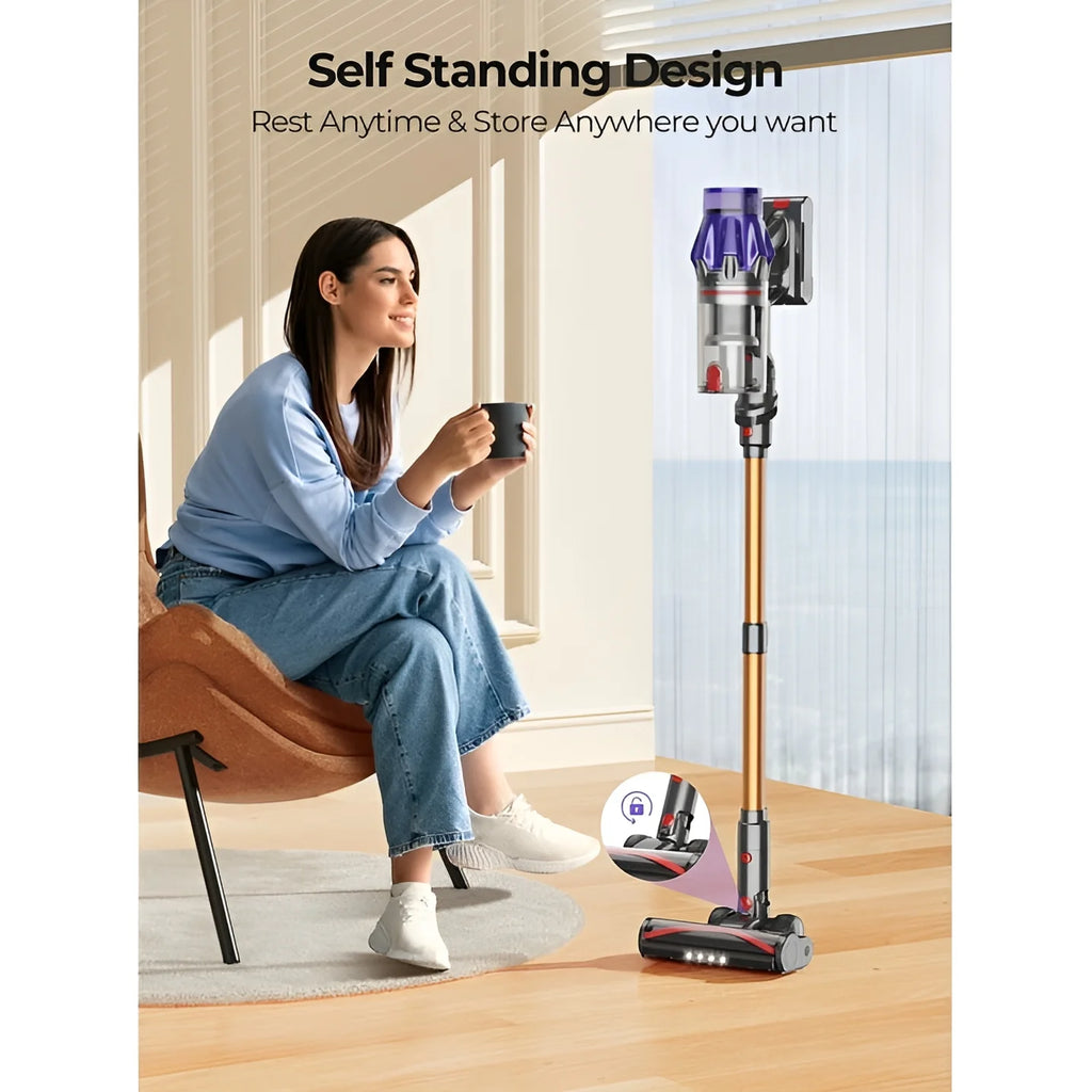 Laresar Cordless Vacuum, Real 50kPa Suction, 500W Motor, 60min Runtime, Quiet, Premium Build for Pets & Floors