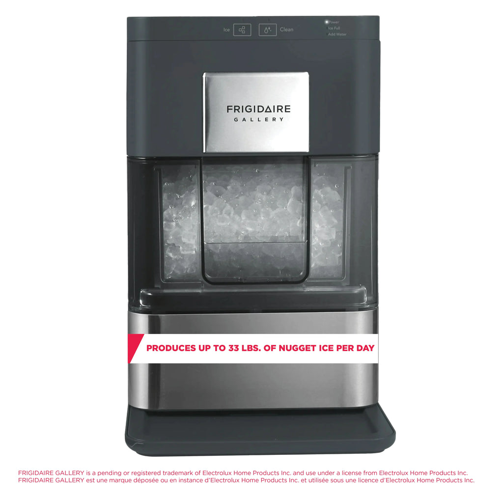 Frigidaire Gallery 33 lbs. Touchscreen Nugget Ice Maker - Stainless Steel Accent, EFIC220, Black