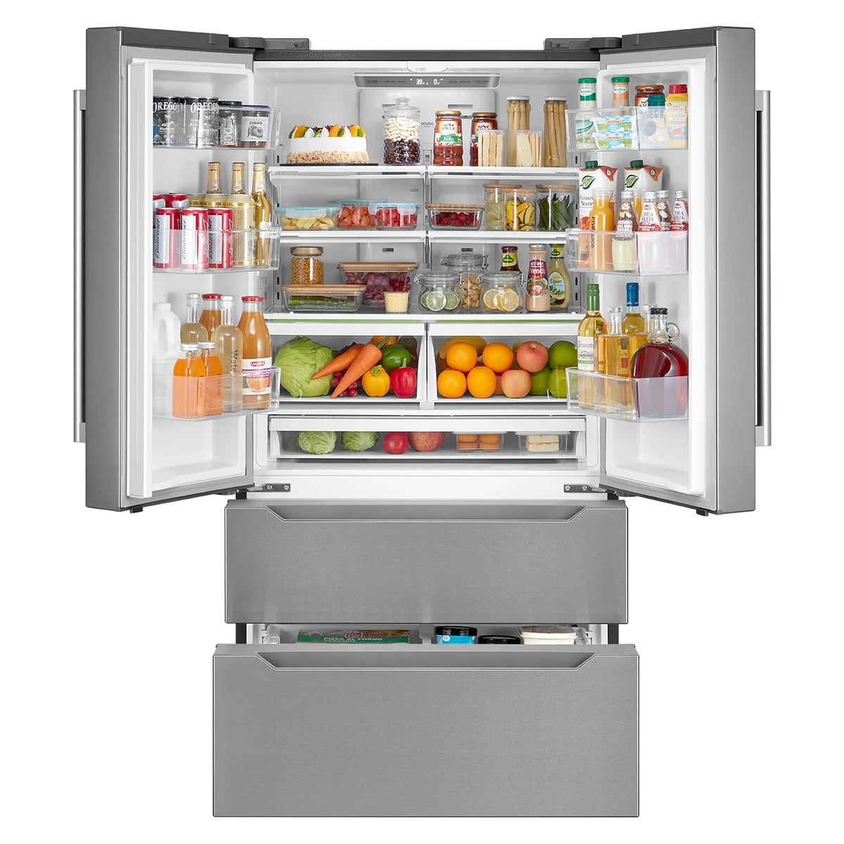 Cosmo 2 Piece Kitchen Appliance Packages with 30" Free Standing Gas Range Kitchen Stove & French Door Refrigerator Kitchen Appliance Bundles