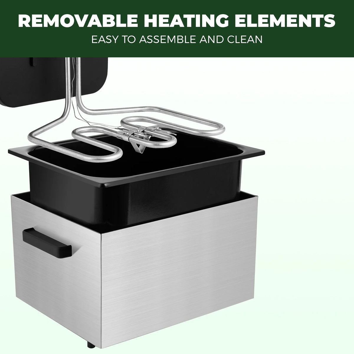 SUSTEAS 5.3 Qt Electric Deep Fryer with 3-Baskets for Home, 1800W, Timer & Temp Control, Stainless Steel & Black