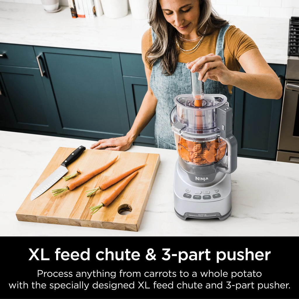 Ninja 4-in-1 12 Cup Food Processor, 1000 Watts, XL Capacity, 4 Auto-iQ Programs, Chop, Puree, Dough, Disc, NF700 Silver