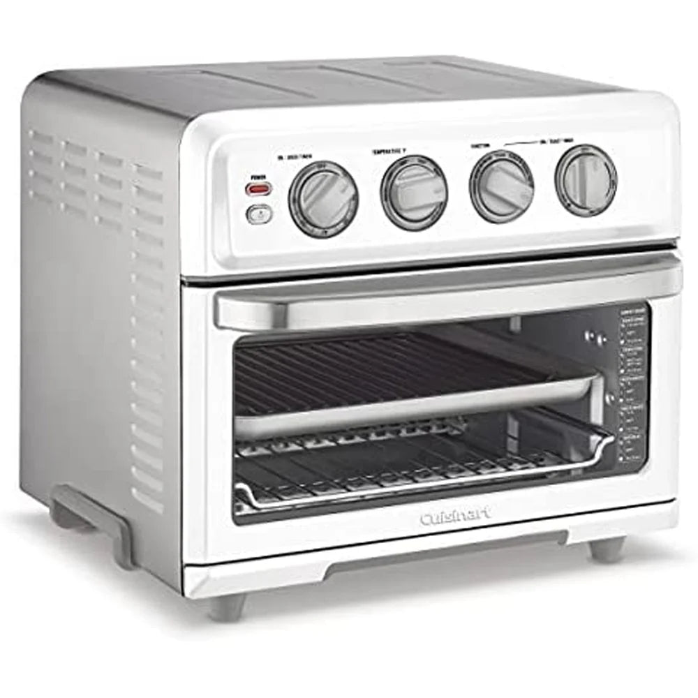 Cuisinart TOA-70W AirFryer Toaster Oven with Grill White Bundle with Deco Chef Pair of Red Heat Resistant Oven Mitt
