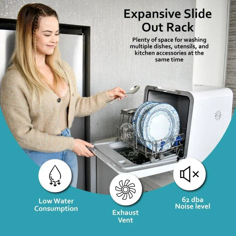 Hamilton Beach Portable Countertop Mini Dishwasher With 5l Built-In Water Tank