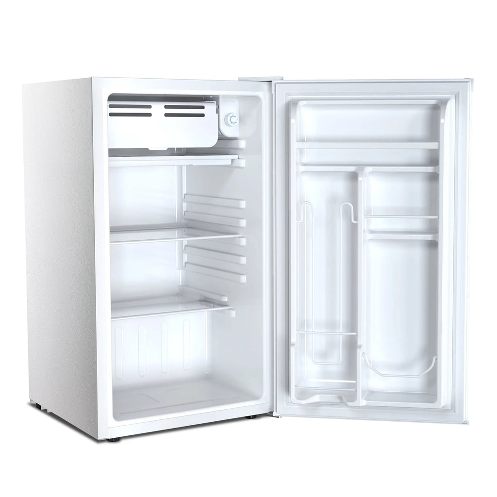 WAA 3.2 Cu.Ft Mini Fridge with Freezer,Single Reversible Door Compact Refrigerator,Adjustable Thermostat,2 Removable Shelves,Small Dorm Fridge for Bedroom,Office,Kitchen,Dorm,Black