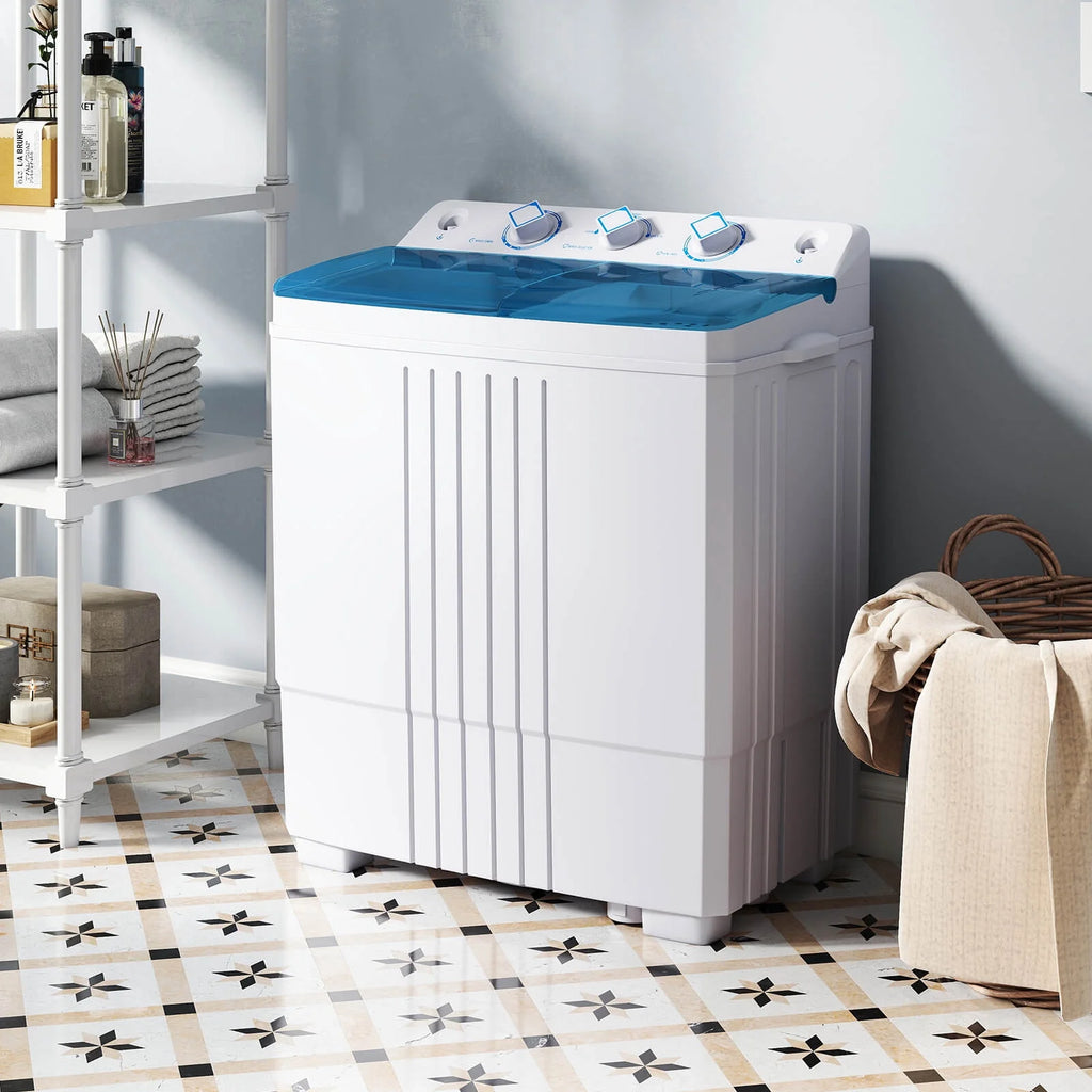 Costway Twin Tub 20Lbs Top Load Washing Machine with Gravity Drain