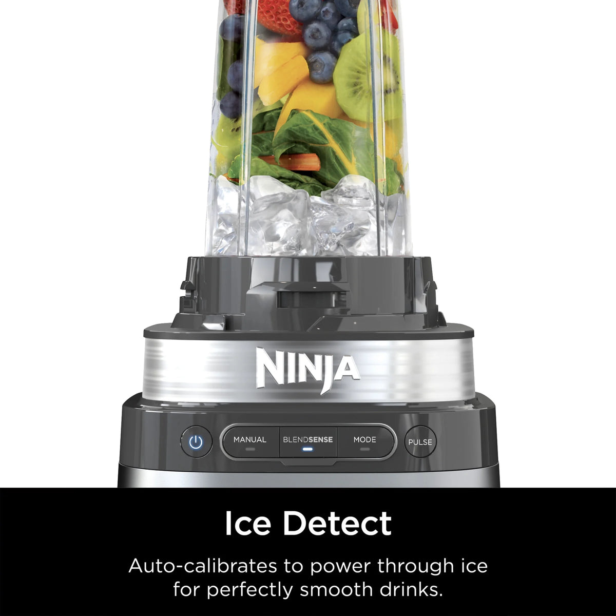 Ninja Detect Duo Power Blender + Personal Single-Serve, BlendSense Technology, Kitchen Countertop, 1700 Watts, 72 oz Pitcher, 24 oz Cup, TB300 Silver